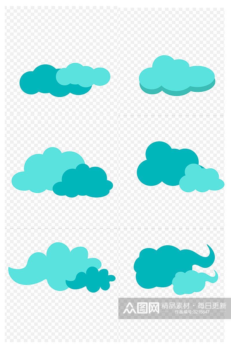 卡通云包云彩云朵素材免扣元素素材