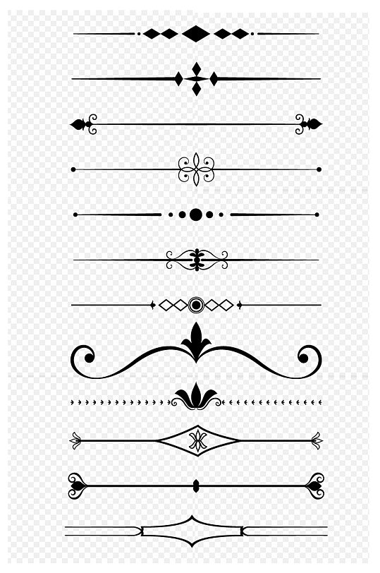 欧式复古黑白简约标题框免扣元素
