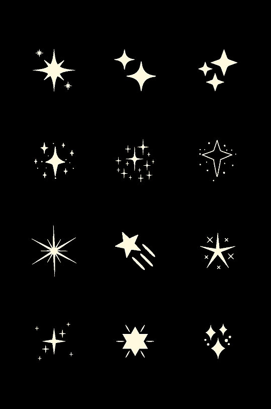 发光闪耀星星星光图标装饰素材免扣元素