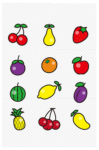 水果元素水果简笔画儿童画免扣元素