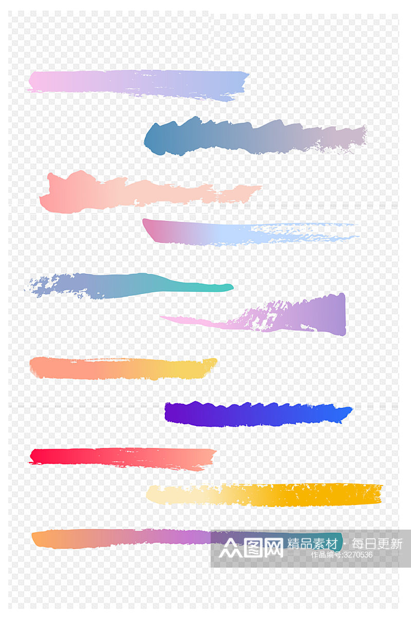 彩色色彩笔刷笔刷图片免扣元素素材