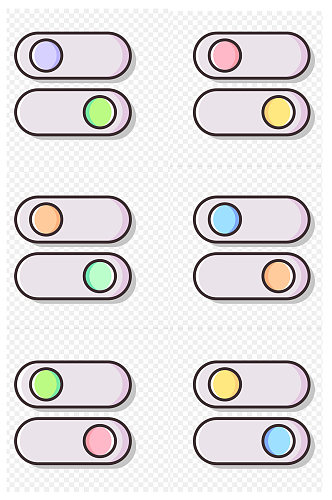 彩色滑动标识开关按钮免扣元素
