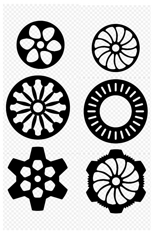 工业齿轮车轮形状工具图标免扣元素