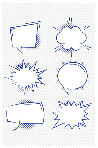 手绘爆炸云对话框边框标题框文本框免扣元素