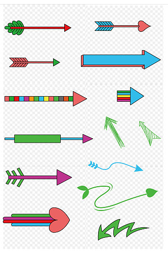 各种动感箭头方向箭头手绘箭头免扣元素