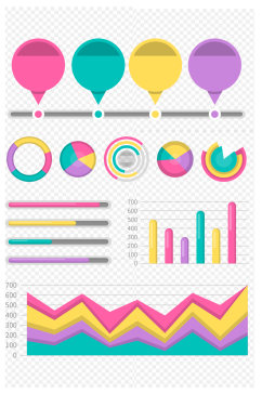 多彩ppt信息数据图元素免扣元素