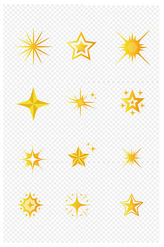 发光星星闪亮星元素星形图案免扣元素
