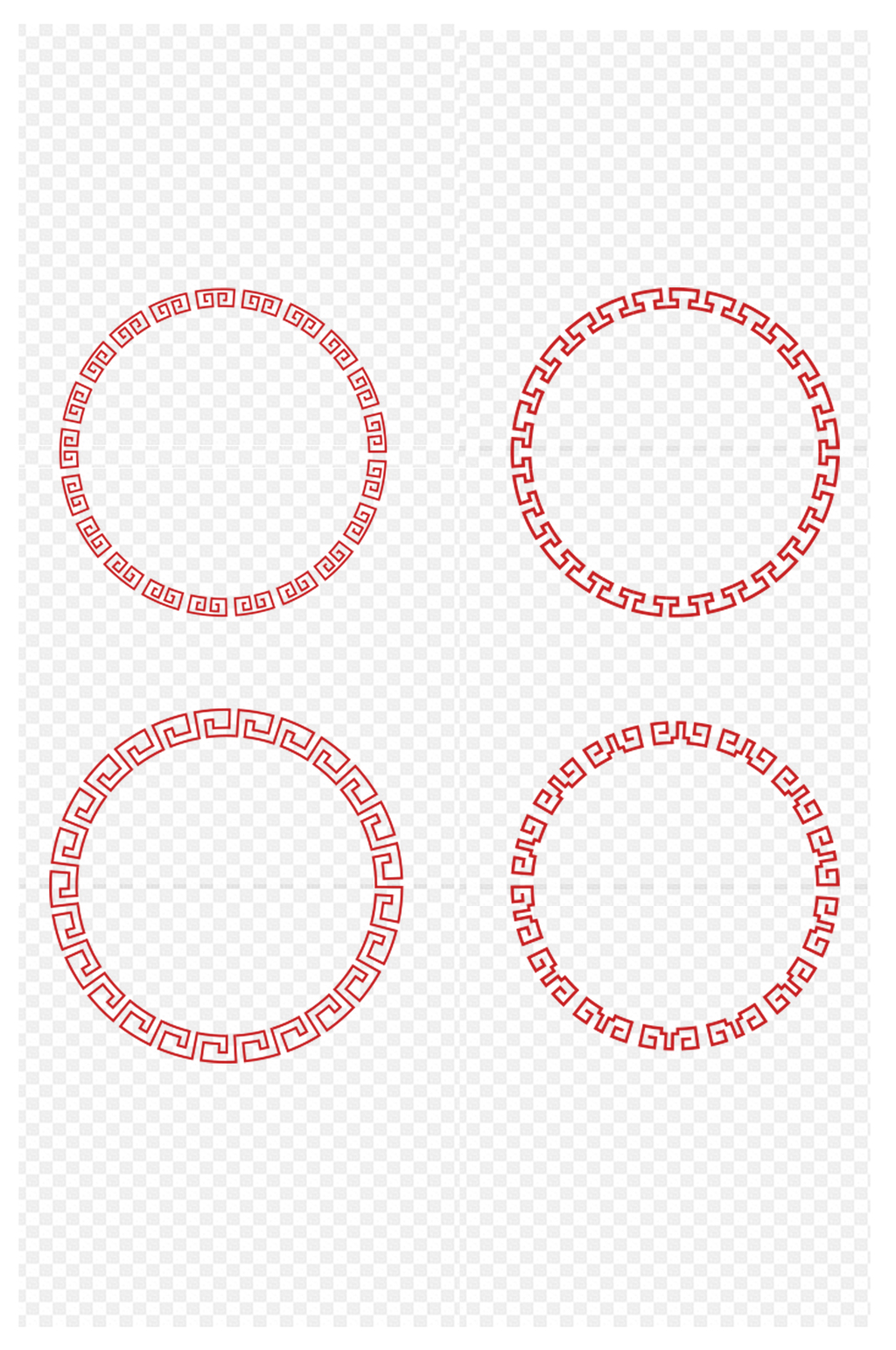 中式中国风图圆形中式传统花纹免扣元素