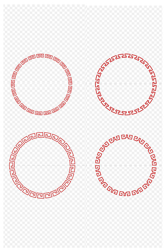 中式中国风图圆形中式传统花纹免扣元素