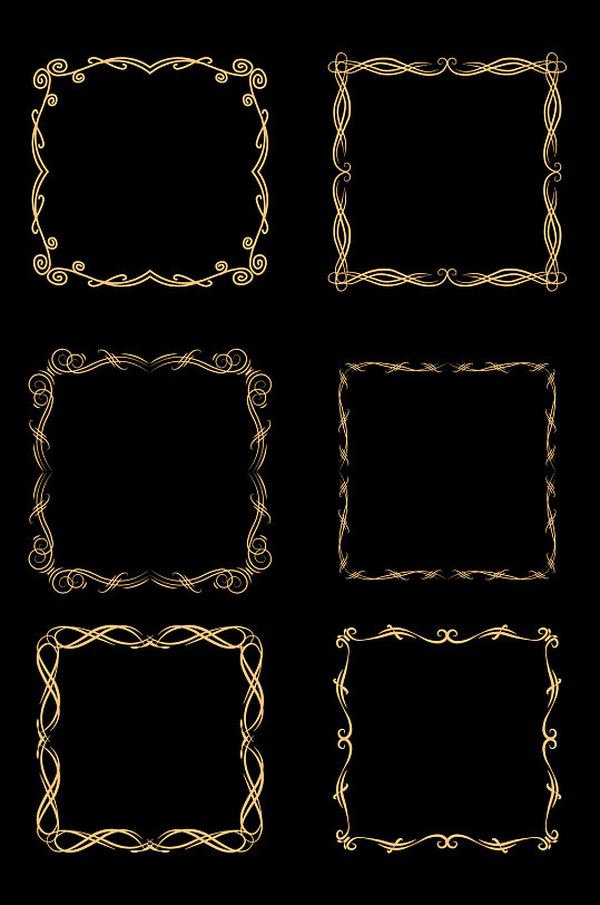 欧式花纹边框证书邀请函边框文本框免扣元素