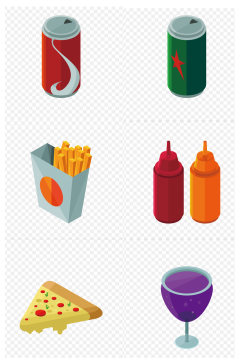 西餐食品和饮料图标集免扣元素