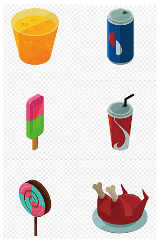 饮料西餐食品和饮料图标集免扣元素