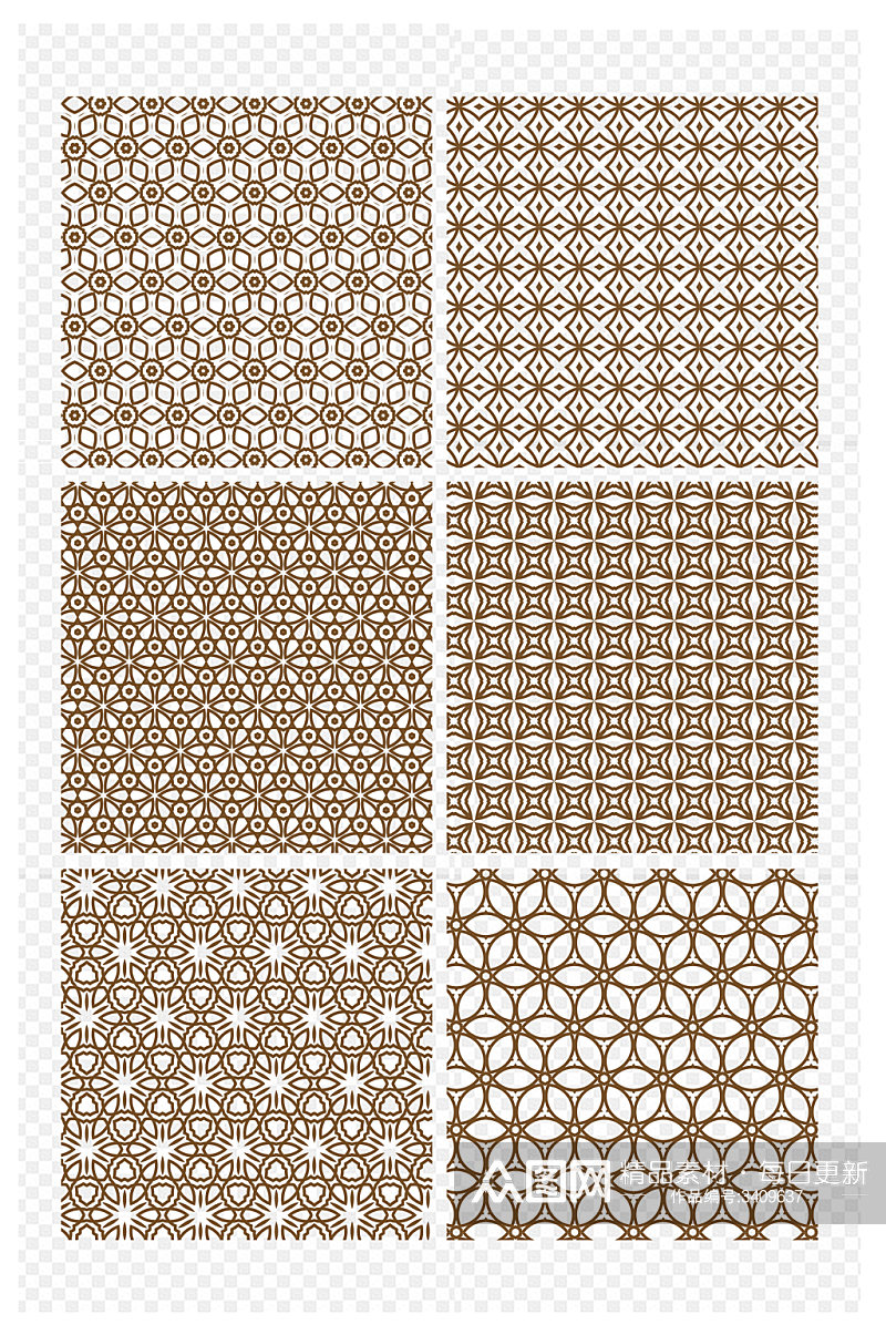 抽象简约几何线条暗纹底纹古典图案免扣元素素材