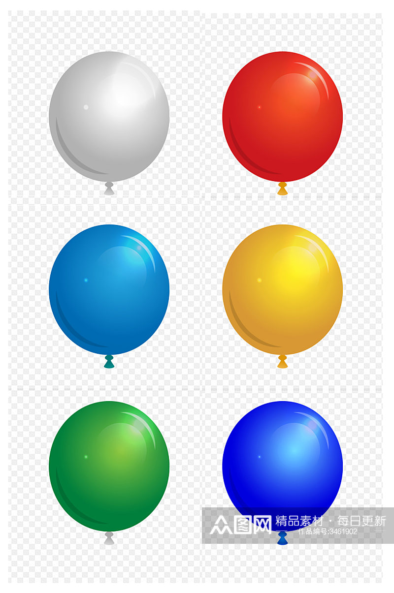 气球玩具节日气球蓝色气球图标免扣元素素材