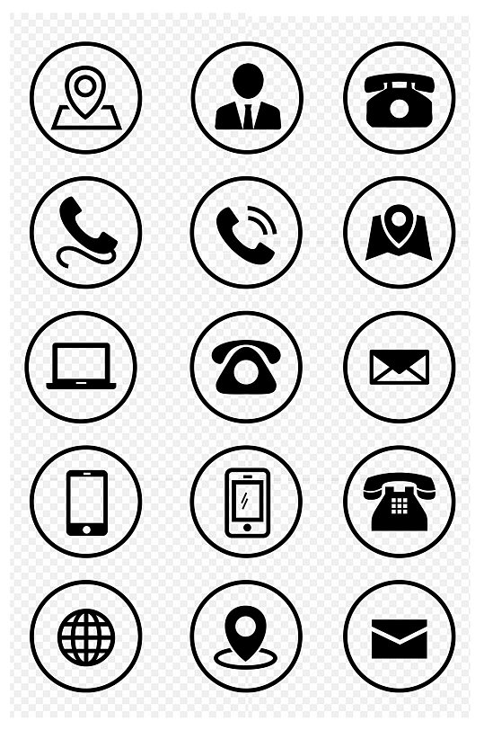 名片公司网站邮箱地址联系人图标免扣元素-众图网