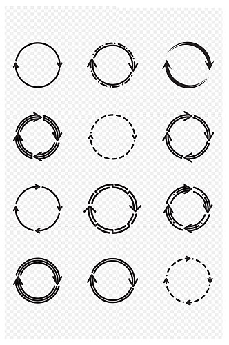 循环箭头圆形符号图标免扣元素