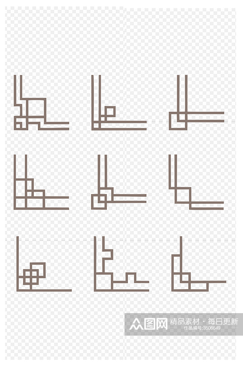 角花古典复古边角框免扣元素素材