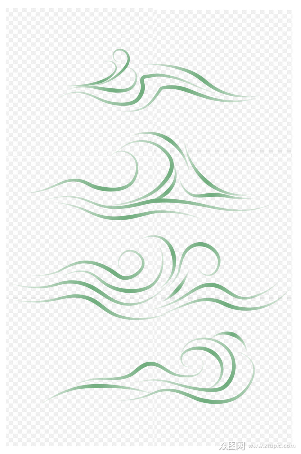 古风中国风传统云纹水纹理免扣元素素材