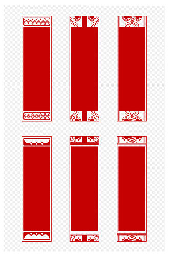 红色纹理边框中国风装饰免扣元素
