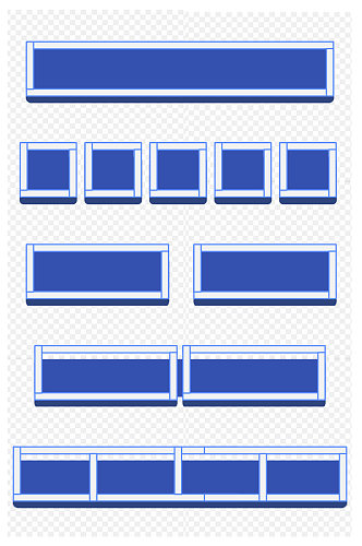 简约商务蓝色矩形装饰文本框标题栏免扣元素