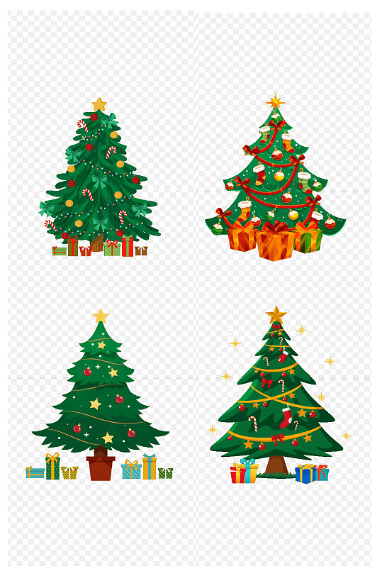 庆祝卡通圣诞树节日装饰图片元素材免扣元素