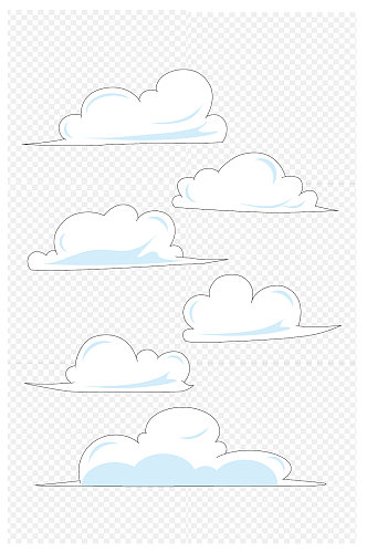 手绘云彩白云朵烟雾祥云纹装饰素材免扣元素