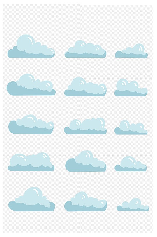 卡通白色云朵云彩云免扣元素