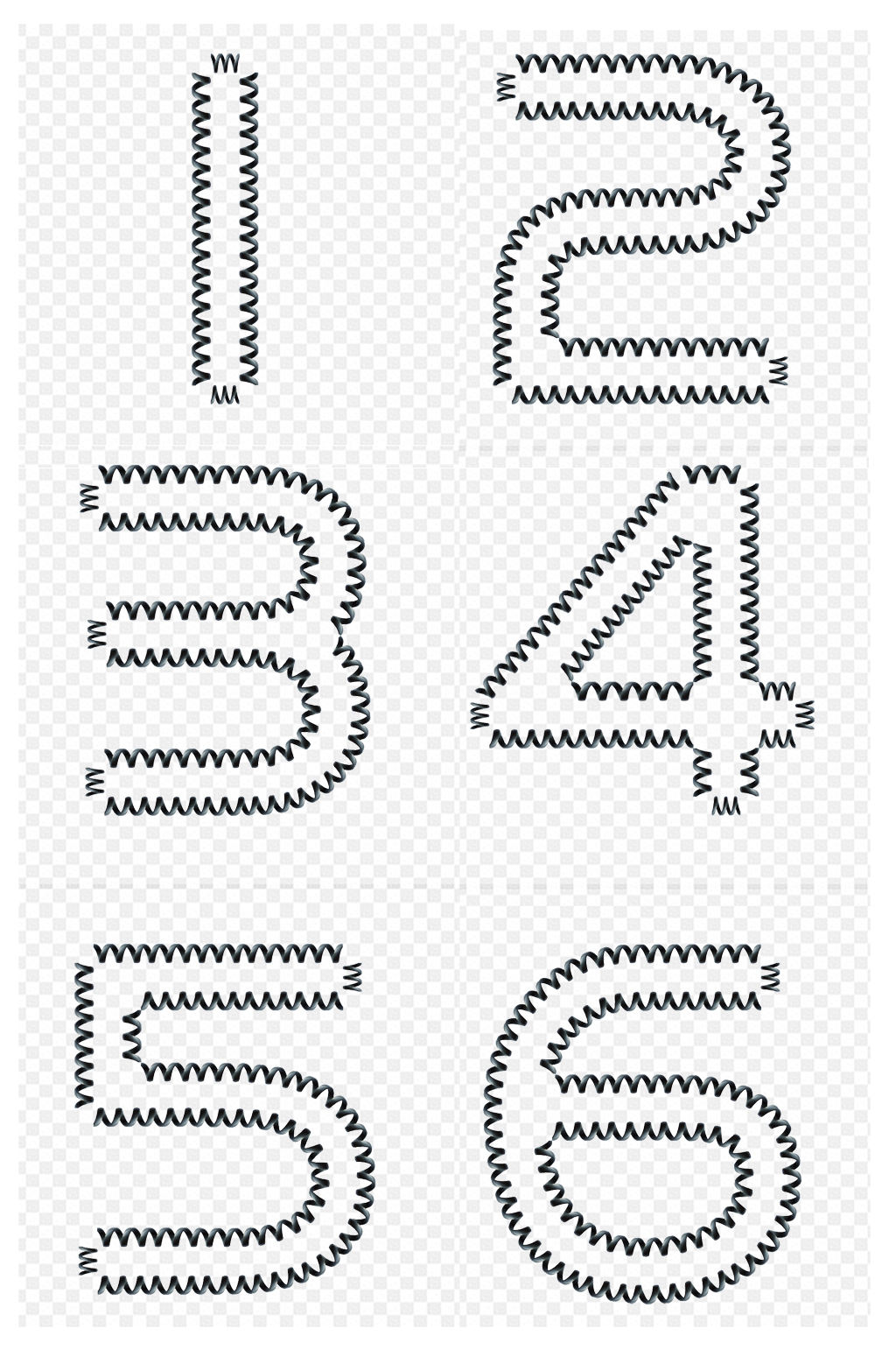 彈簧數(shù)字數(shù)字邊框免扣元素素材