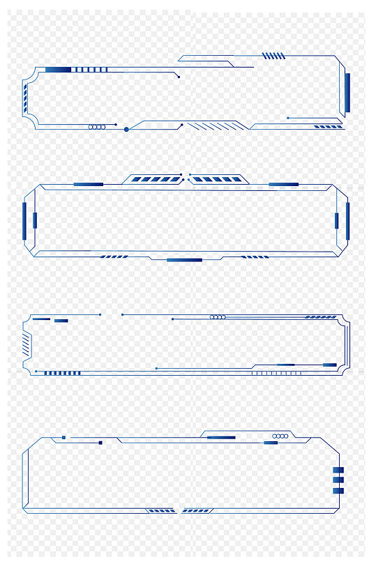 商务科技感大气边框标题文本框免扣元素