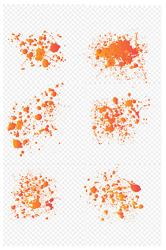 飞溅污点绘制血液水滴喷雾纹理墨水免扣元素