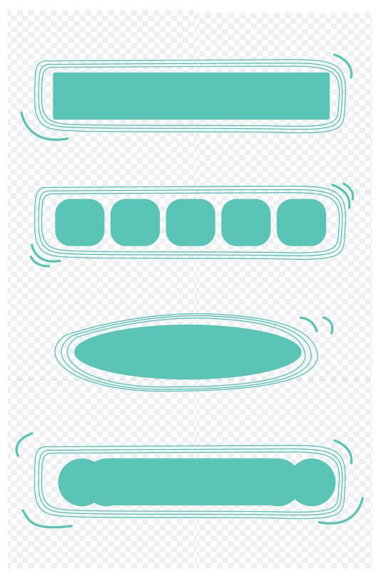 简约卡通装饰标题框文本框简约可爱卡通方框圆框对话框会话框免扣元素