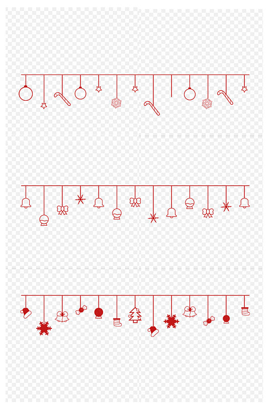 小清新圣诞雪花装饰分割线免扣元素