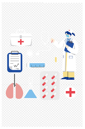 医疗新冠防疫医生治疗健康设计免扣元素