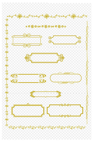 复古欧式花藤边框古典花纹华丽纹理免扣元素