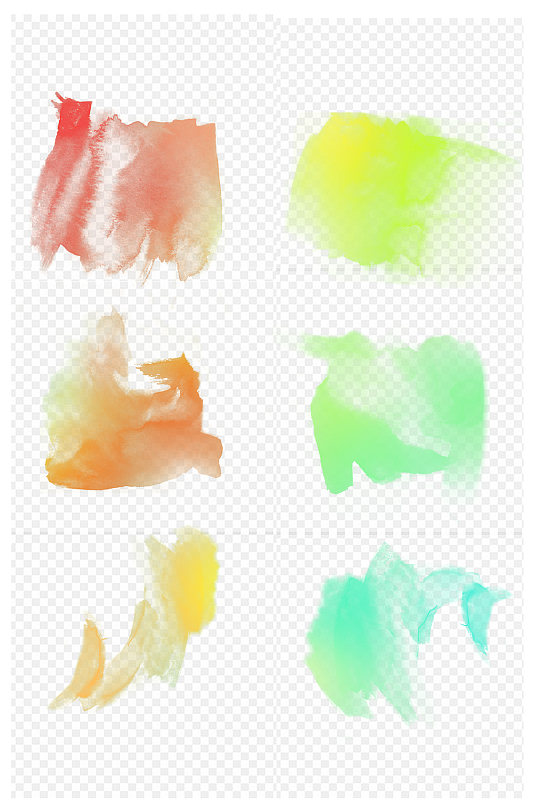 水彩笔刷笔触肌理装饰效果套图免扣元素