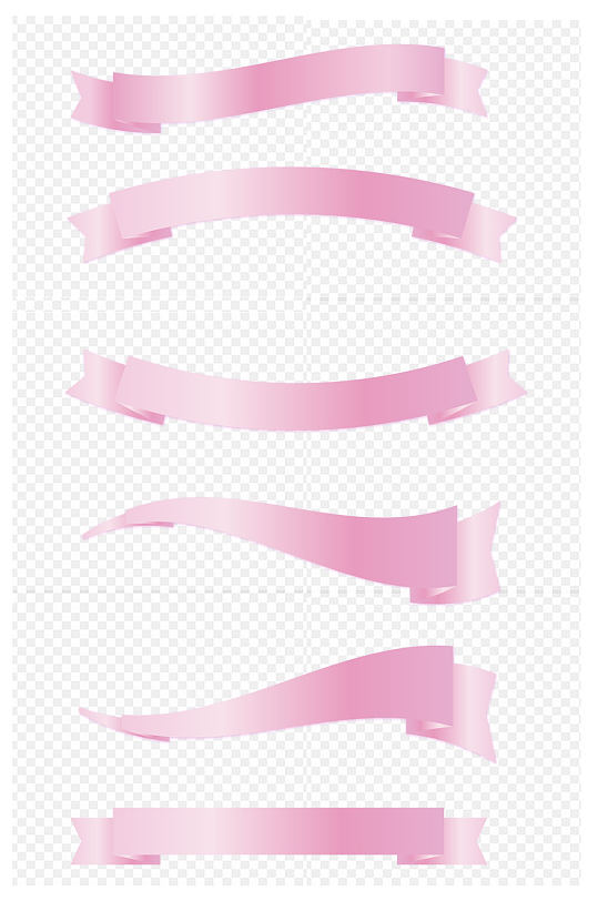 粉色彩带促销飘带文字框广告栏免扣元素