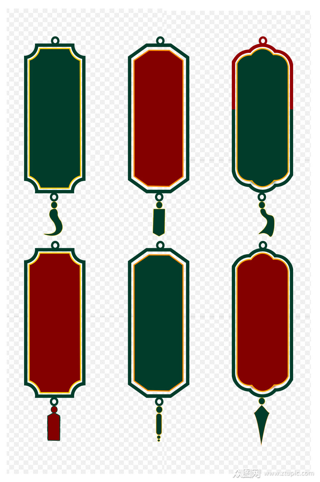 中式古风边框纹理古典商务标签免扣元素素材