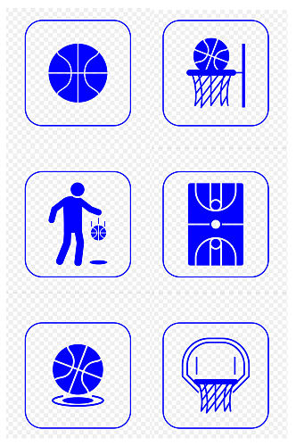 篮球场打篮球篮网图标免扣元素