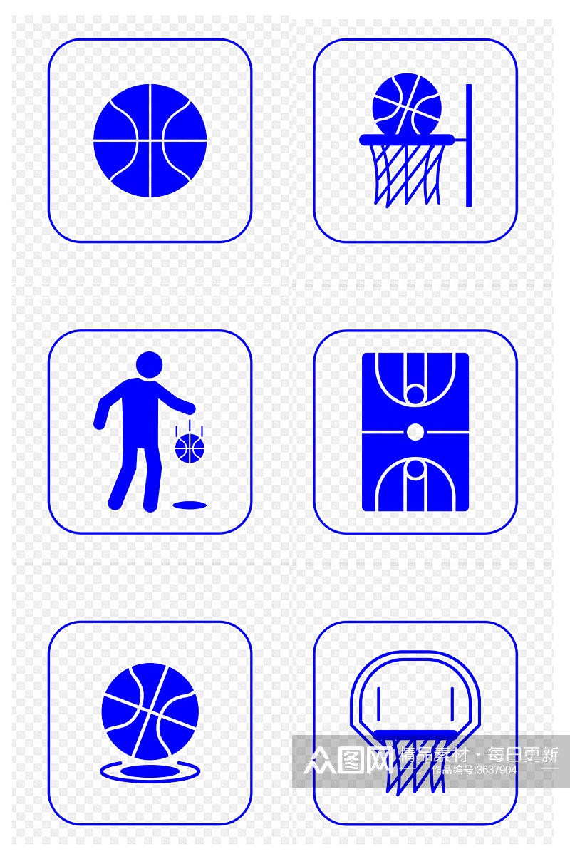 篮球场打篮球篮网图标免扣元素素材