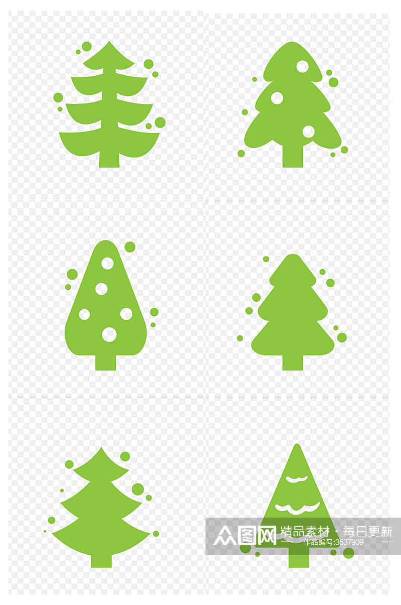 圣诞树大树绿树绿叶树木图标免扣元素素材