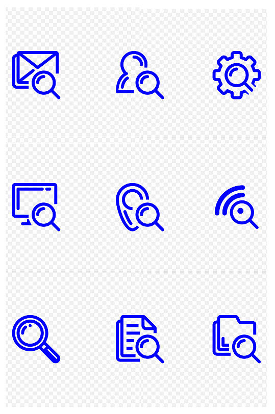 文件搜索放大镜信息电脑查询图标免扣元素