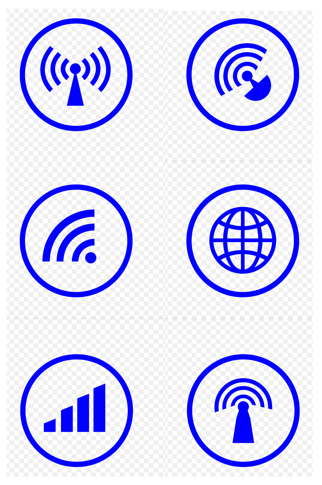 信號塔手機信號WiFi網(wǎng)絡(luò)圖標(biāo)免扣元素素材
