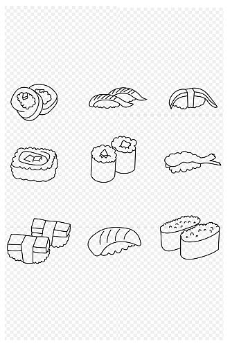 食物美食寿司简笔画图标免扣元素