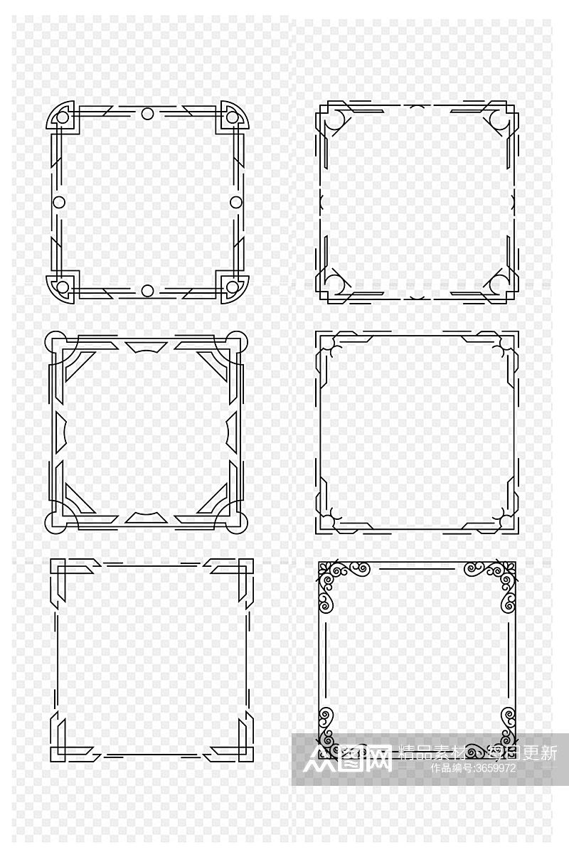 细线欧式几何边框免扣元素素材