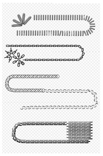银色金属链子边框底纹免扣元素