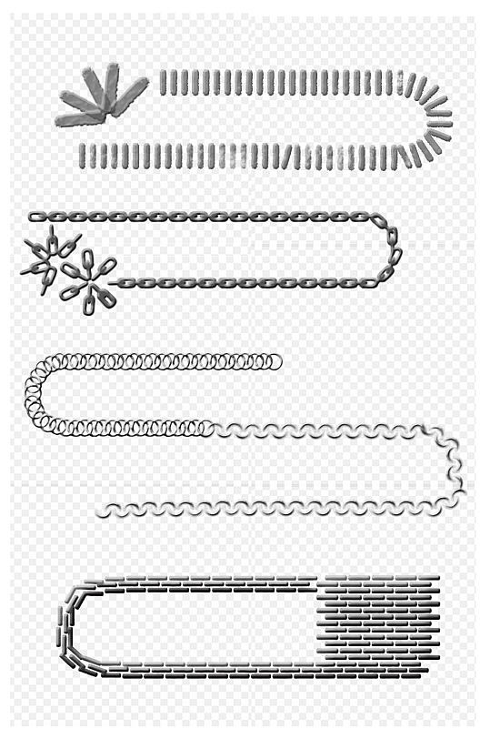 银色金属链子边框底纹免扣元素