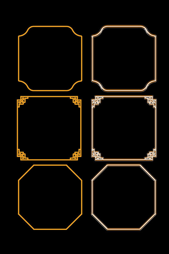 中国风传统金色边框免扣元素