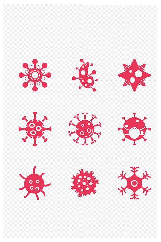 病毒图标衣原体球状冠状医疗免扣元素