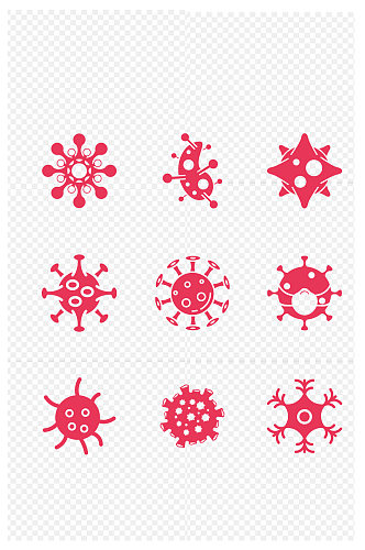 病毒图标衣原体球状冠状医疗免扣元素