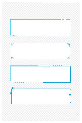 蓝色商务边框边框标题文本框免扣元素